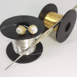 Load image into Gallery viewer, Crocheted Gold Vermeil Pearl Studs