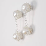Load image into Gallery viewer, Crocheted 24ct Gold Vermeil Drop Pearl Studs