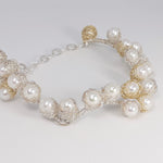 Load image into Gallery viewer, Crocheted Vine Pearl Bracelet