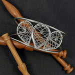 Load image into Gallery viewer, Torchon Silver Lace Torc Bracelet