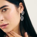 Load image into Gallery viewer, Torchon Silver Lace Drop Earrings