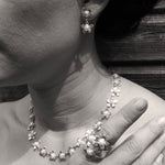 Load image into Gallery viewer, Jasmine Silver Pearl Bouquet Necklace