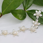 Load image into Gallery viewer, Jasmine Silver Pearl Bouquet Necklace