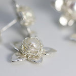 Load image into Gallery viewer, Jasmine Silver Pearl Posy Earrings