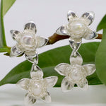 Load image into Gallery viewer, Jasmine Silver Pearl Posy Earrings