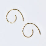 Load image into Gallery viewer, Gold Scroll Huggy Hoops