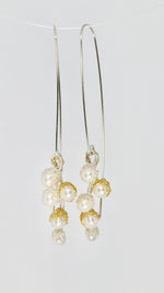 Load image into Gallery viewer, Crocheted Silver & Gold Cluster Earrings