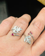 Load image into Gallery viewer, Ruby & Hawthorn Cluster Open Ring