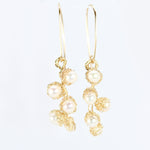 Load image into Gallery viewer, Crocheted Gold Cluster Earrings