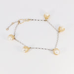 Load image into Gallery viewer, Crocheted Gold Pearl Charm Bracelet