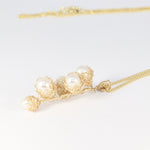 Load image into Gallery viewer, Crocheted Gold Cluster Pearl Pendant