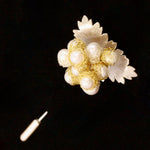Load image into Gallery viewer, Crocheted Silver Hawthorn Brooch