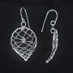 Load image into Gallery viewer, Torchon Silver Lace Drop Earrings