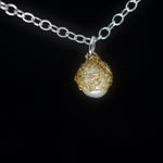 Load image into Gallery viewer, Crocheted Silver Single Pearl Necklace