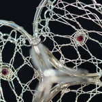 Load image into Gallery viewer, Torchon Silver & Ruby Lace Orchid Pendant