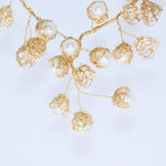 Load image into Gallery viewer, Crocheted Gold Pearl Vine Chain Necklace