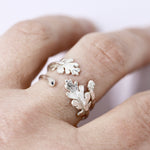 Load image into Gallery viewer, Silver Oak Open Stacking Ring