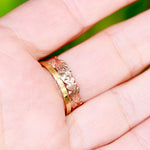 Load image into Gallery viewer, Tourmaline and 9ct Red Gold Oak Leaf Ring