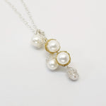 Load image into Gallery viewer, Crocheted 24ct Gold Vermeil Cluster Pearl Pendant
