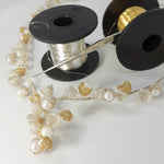 Load image into Gallery viewer, Crocheted Silver &amp; Gold Pearl Vine Chain Necklace
