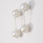 Load image into Gallery viewer, Crocheted 24ct Gold Vermeil Drop Pearl Studs
