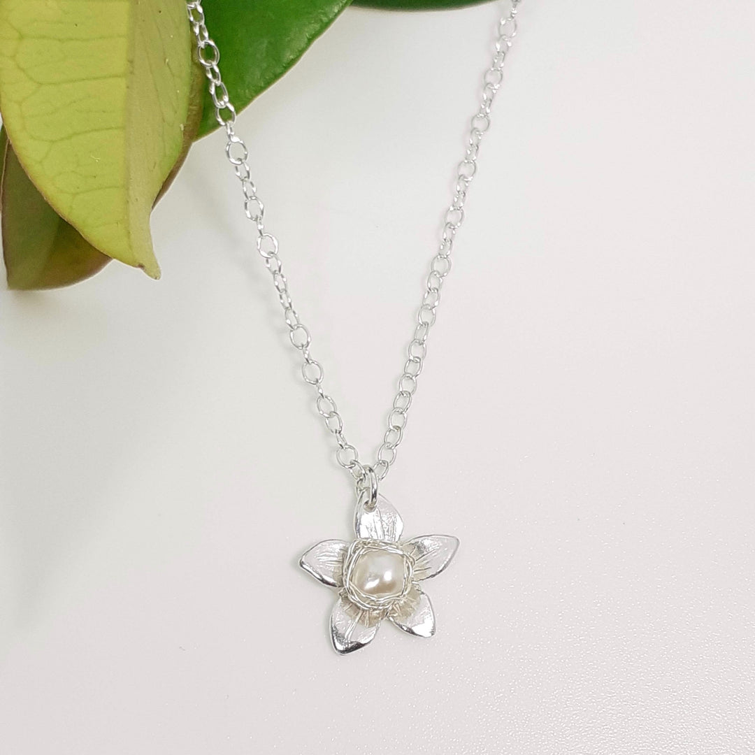 Jasmine Silver Pearl Pendant