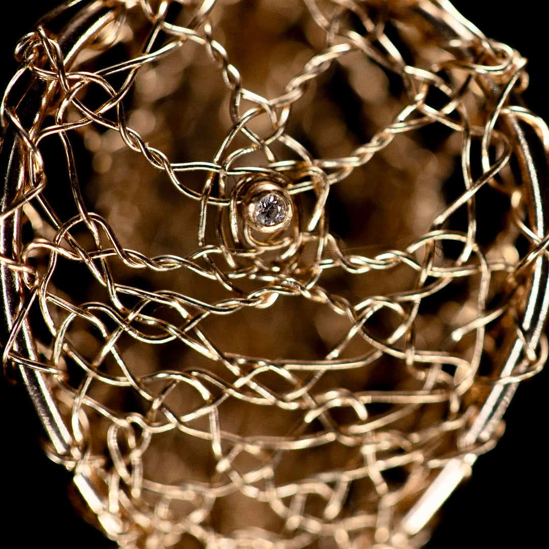 9ct Gold Lace Lantern Diamond Earrings