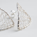 Load image into Gallery viewer, Torchon Silver Lace Stud Earrings
