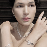 Load image into Gallery viewer, Jasmine Silver Pearl Bouquet Necklace
