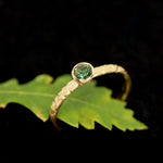 Load image into Gallery viewer, Green Tourmaline and 18ct Yellow Gold Oak Leaf Ring
