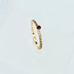 Load image into Gallery viewer, Ruby &amp; 9ct Yellow Gold Forget-me-not Ring
