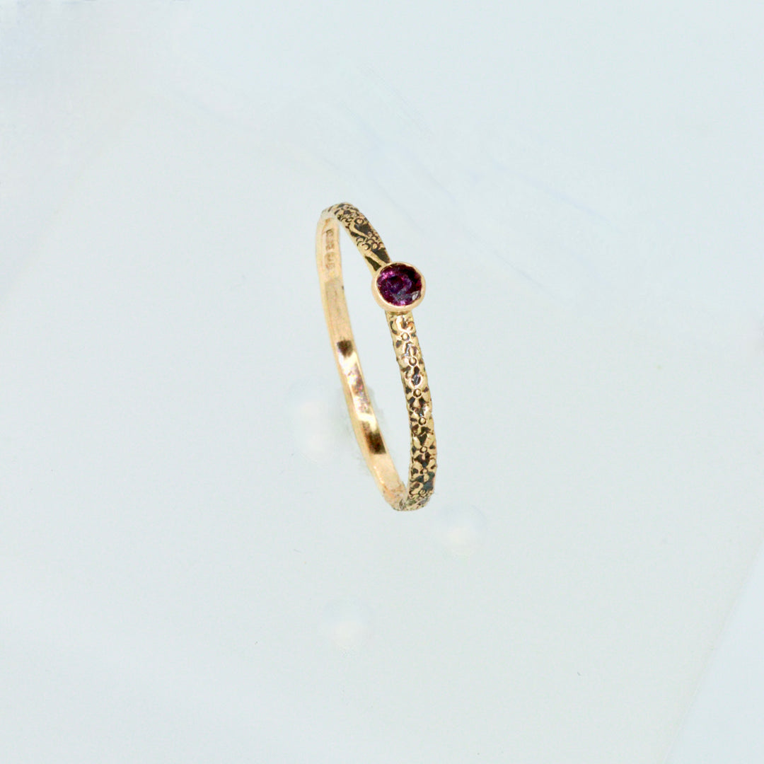 Ruby & 9ct Yellow Gold Forget-me-not Ring