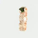 Load image into Gallery viewer, Tourmaline and 9ct Red Gold Oak Leaf Ring

