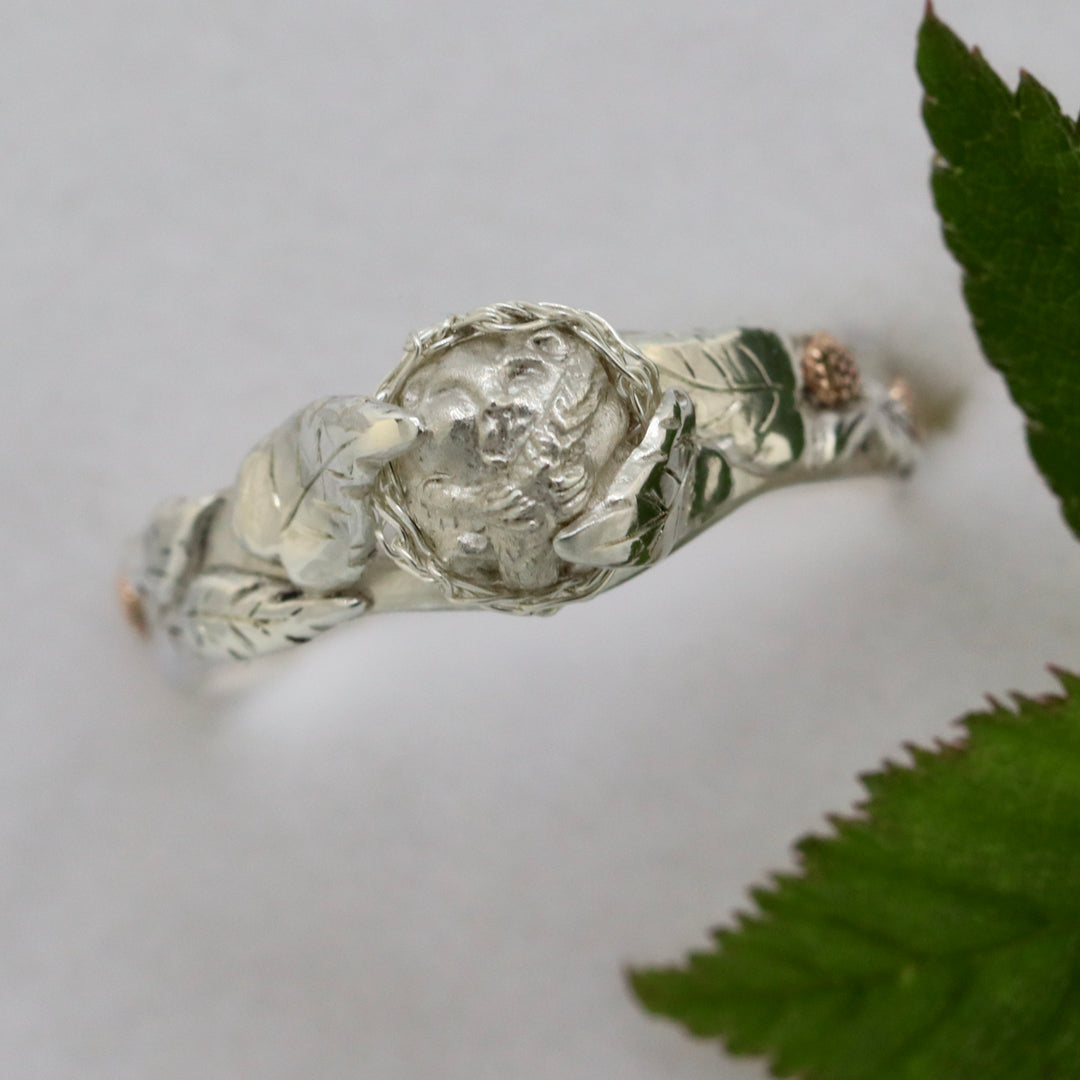 Hazel Dormouse Silver Ring