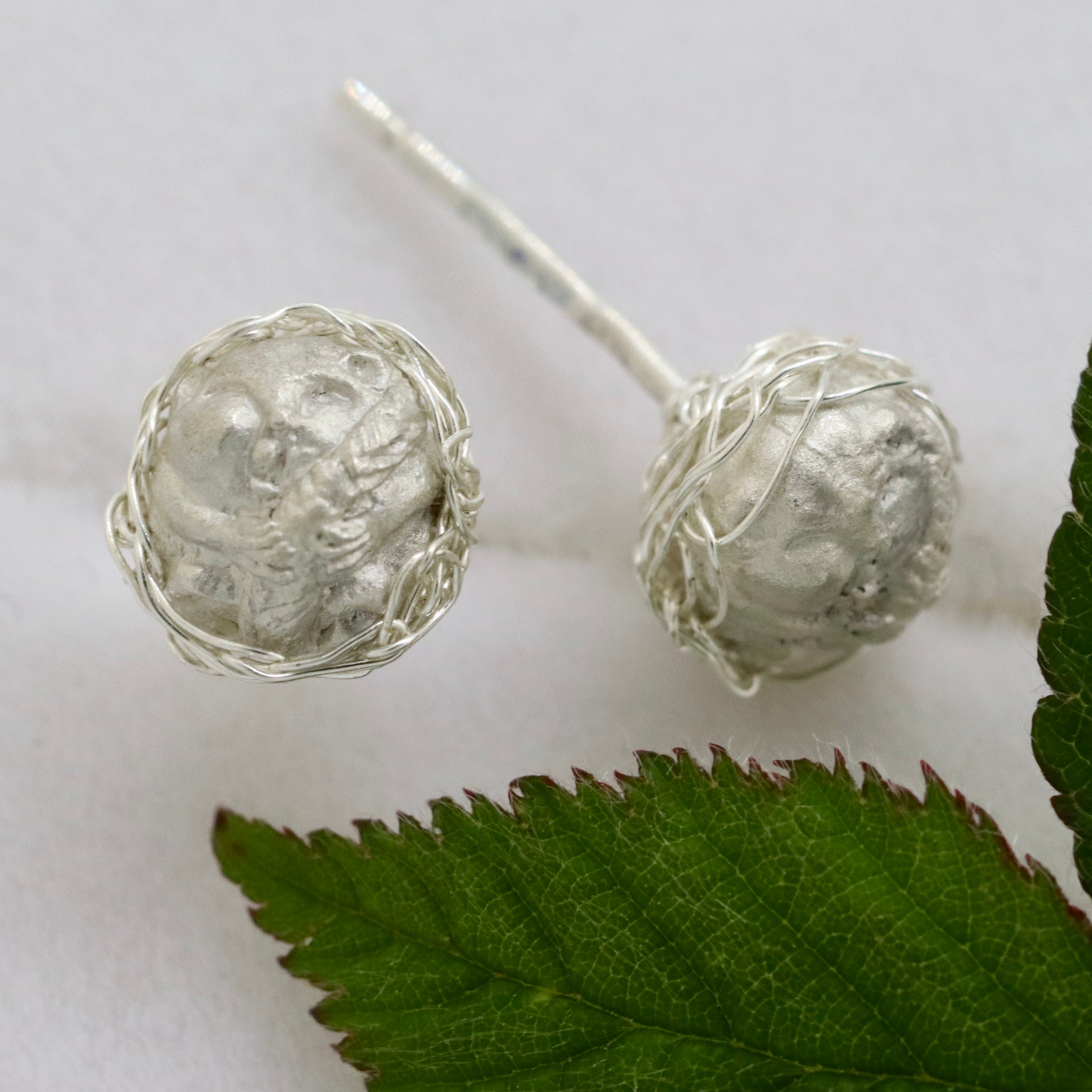 Cosy & Snug Silver Dormouse Studs