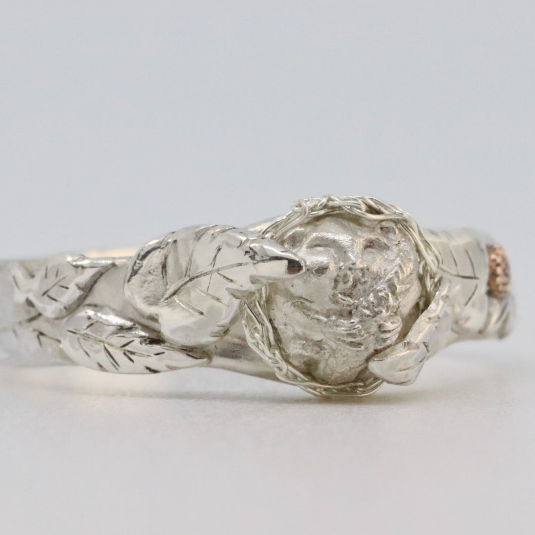 Hazel Dormouse Silver Ring