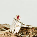 Load image into Gallery viewer, Ruby &amp; Hawthorn Solitaire Open Ring
