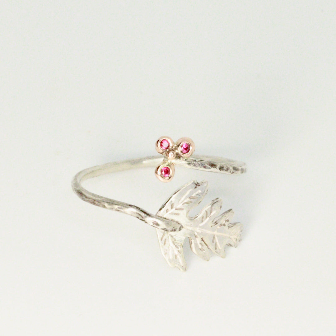 Ruby & Hawthorn Cluster Open Ring