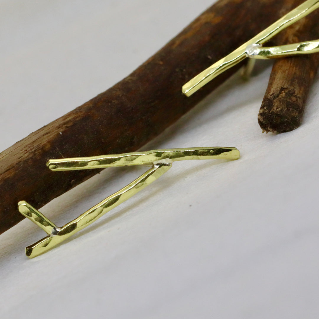 Gold Twig Studs