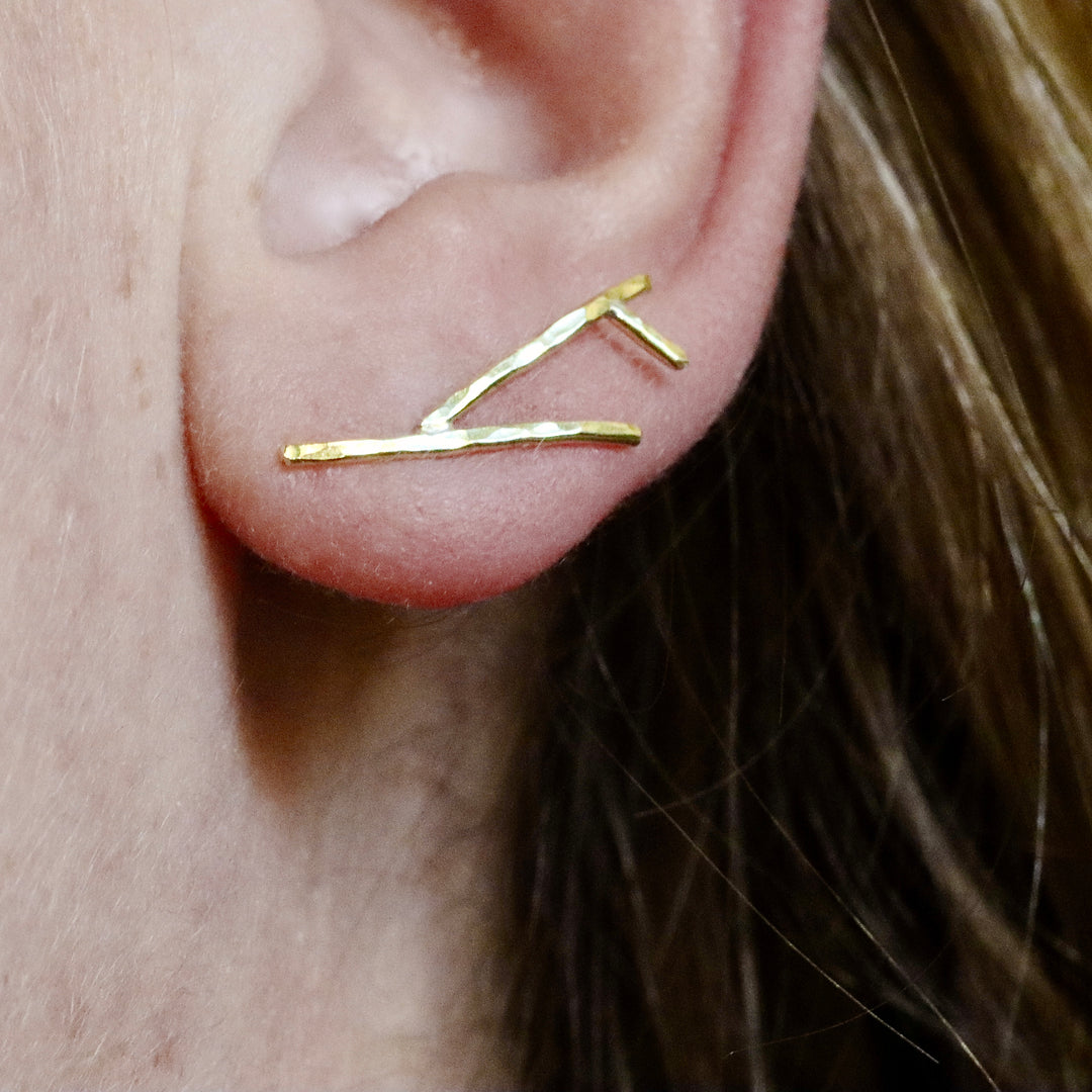 Gold Twig Studs