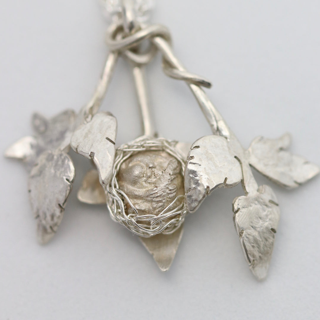 Cobnut Silver Dormouse Kinetic Pendant