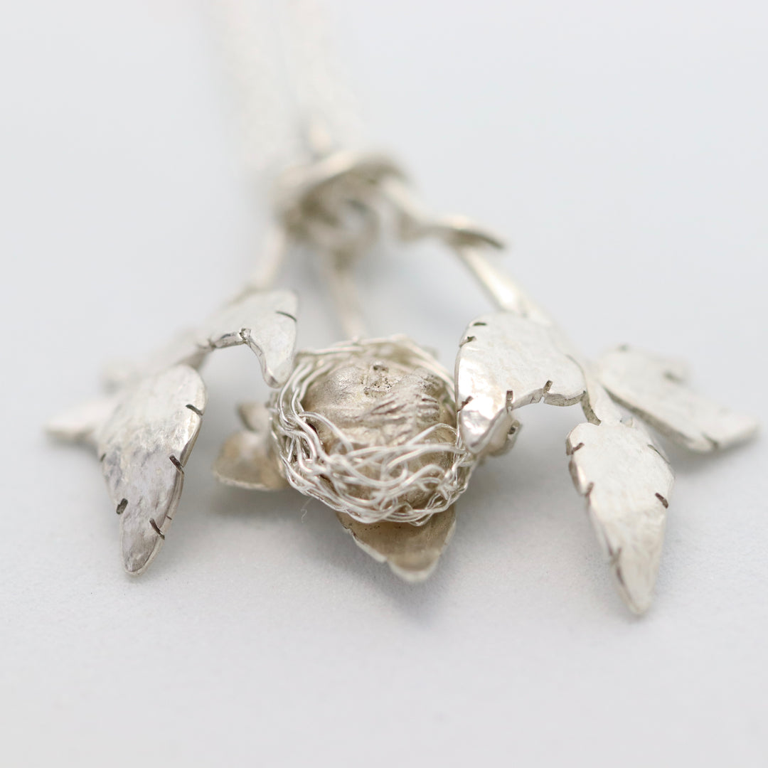 Cobnut Silver Dormouse Kinetic Pendant