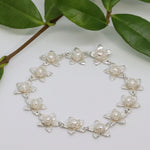 Load image into Gallery viewer, Jasmine Silver Pearl Bouquet Bracelet
