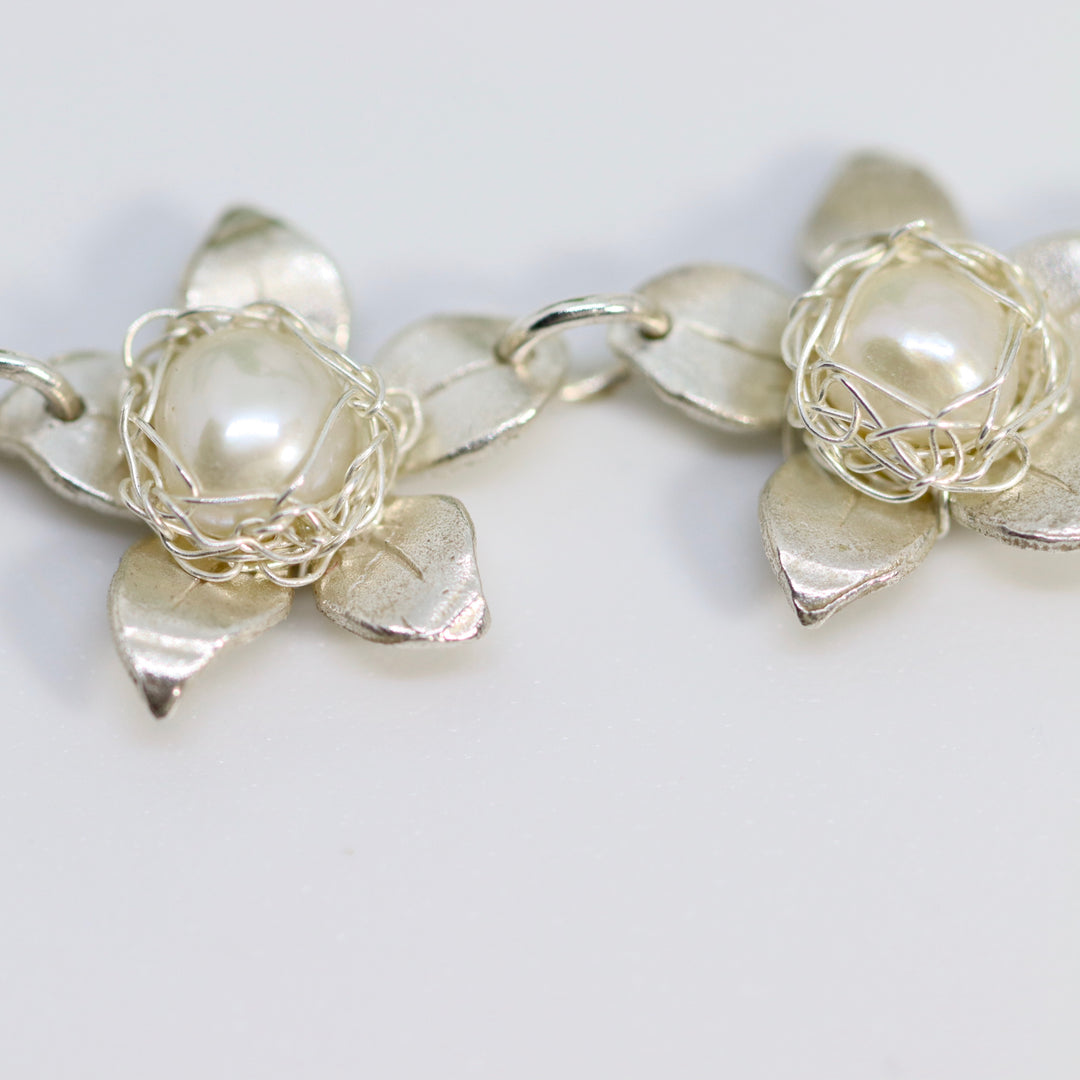 Jasmine Silver Pearl Posy Bracelet