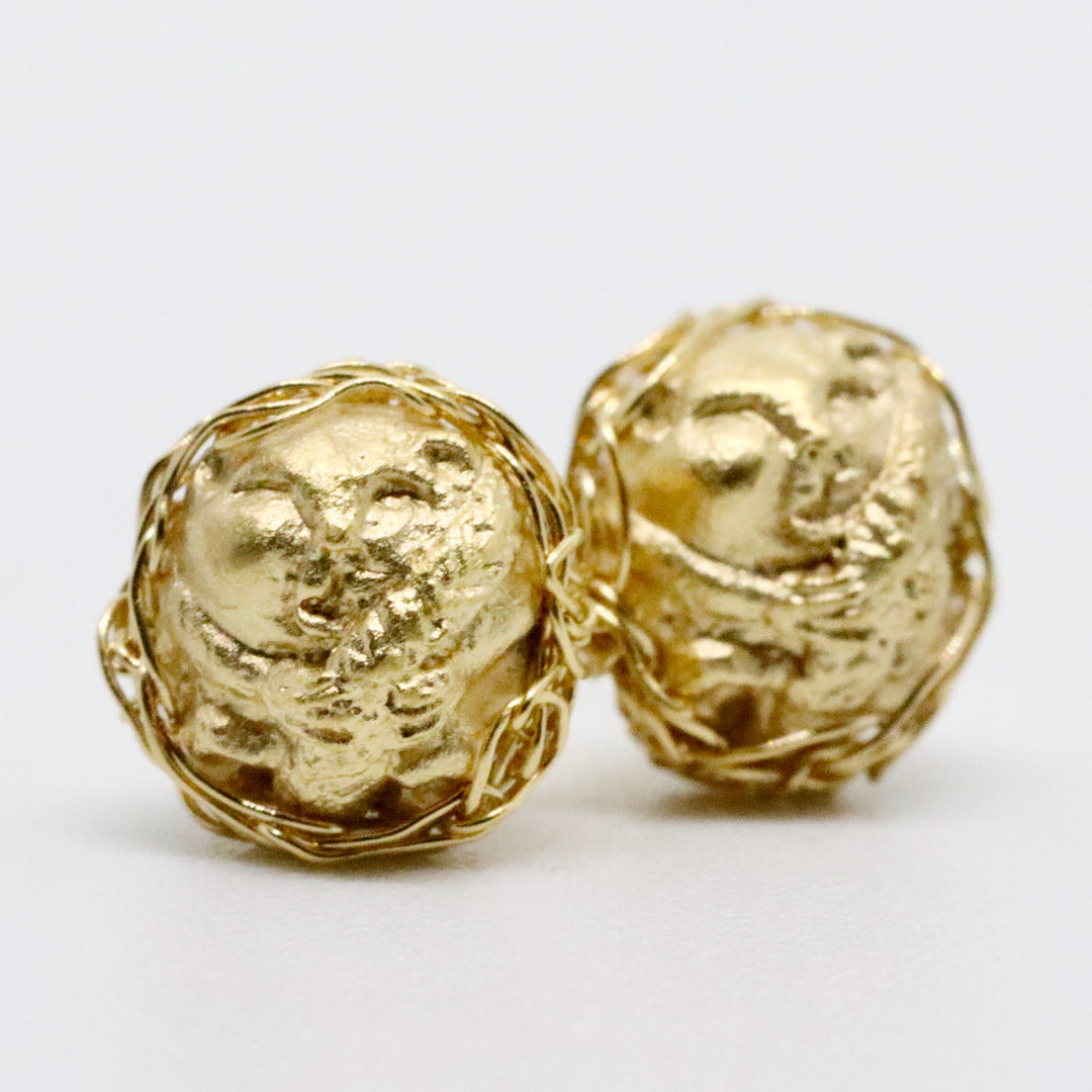 Cosy & Snug Gold Dormouse Studs