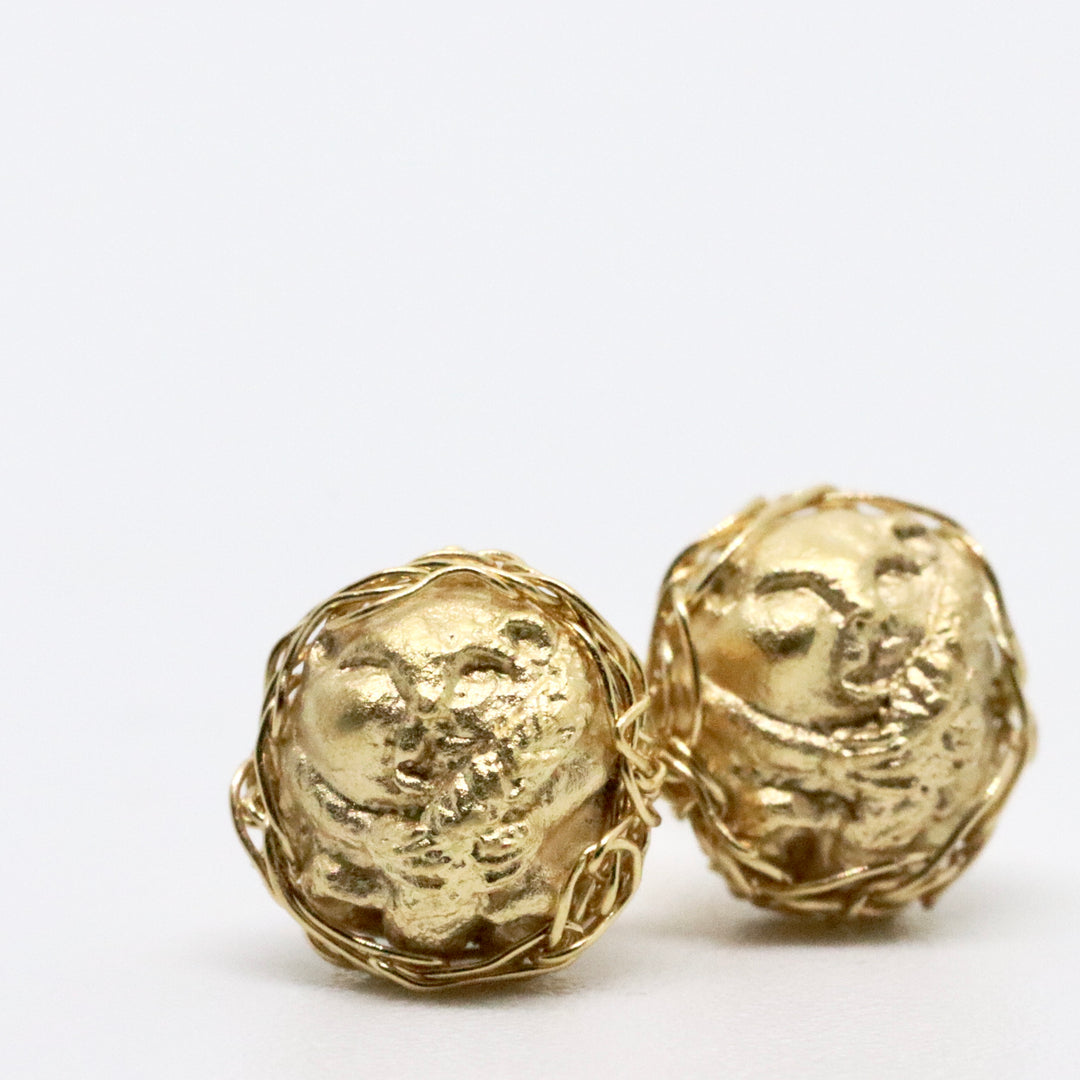 Cosy & Snug Gold Dormouse Studs