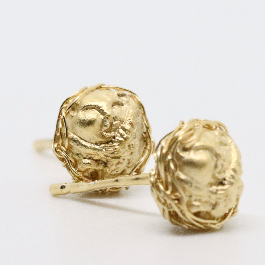 Cosy & Snug Gold Dormouse Studs