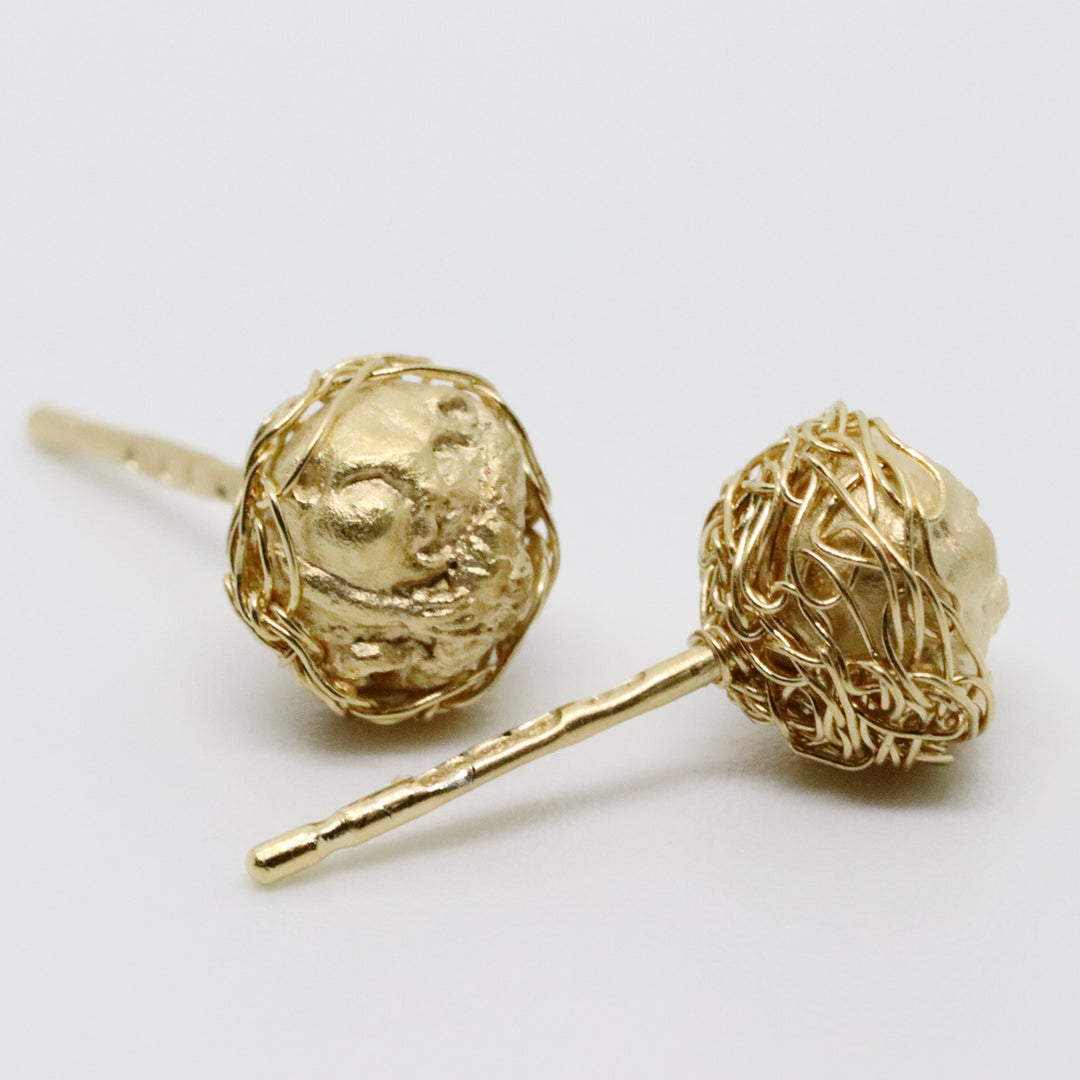 Cosy & Snug Gold Dormouse Studs