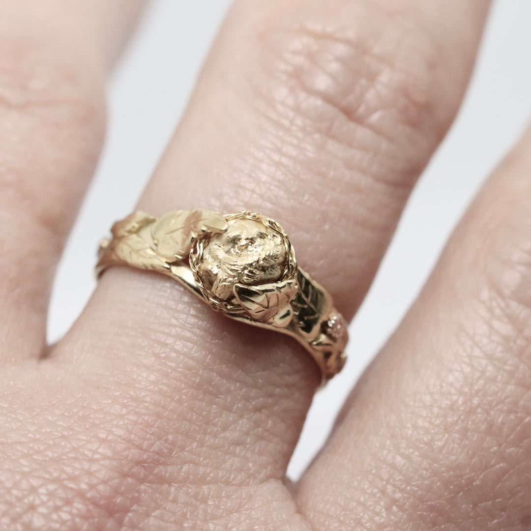 Hazel Dormouse Gold Ring