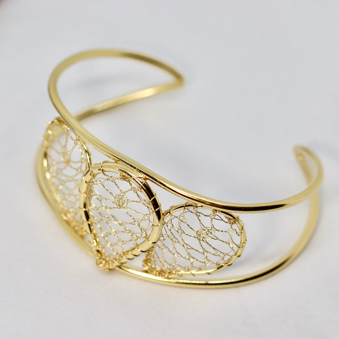 Torchon Gold Lace Torc Bracelet